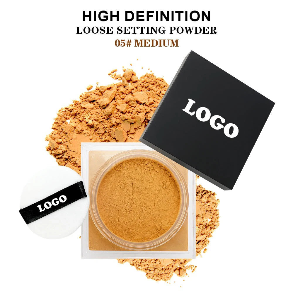 Vegan Loose Setting Powder – Oil Control, Waterproof Private Label Loose Setting Powder Axl 05 100pcs with logo