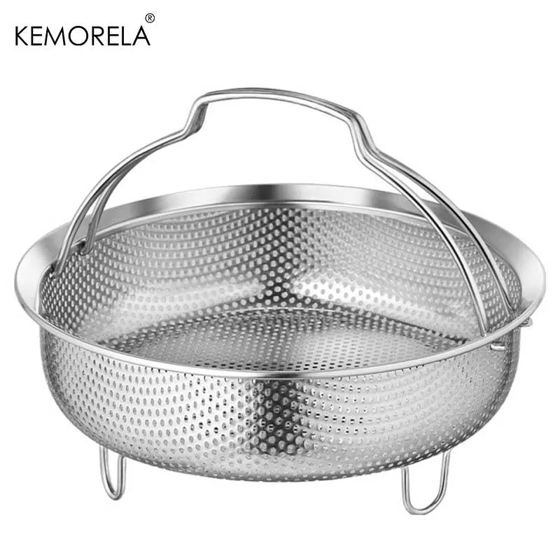 KEMORELA Stainless Steel Steam Basket with Foldable Handle Steamer Basket Axl 18cm