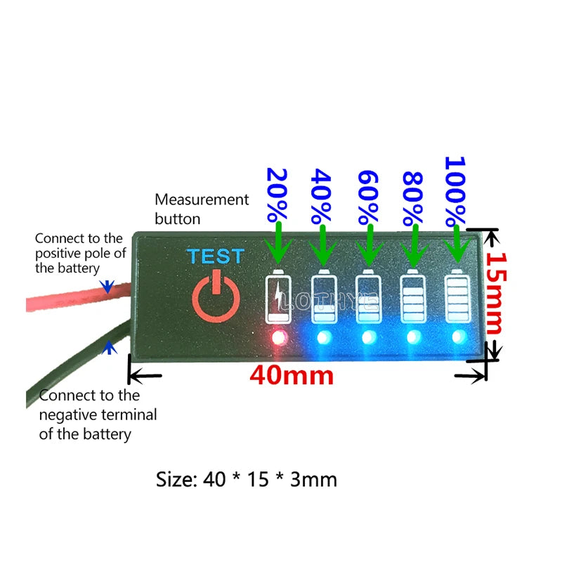 Li-ion LiPo Battery Level Indicator Tester 1S–7S 3.7V–29.4V Battery Level Tester Axl