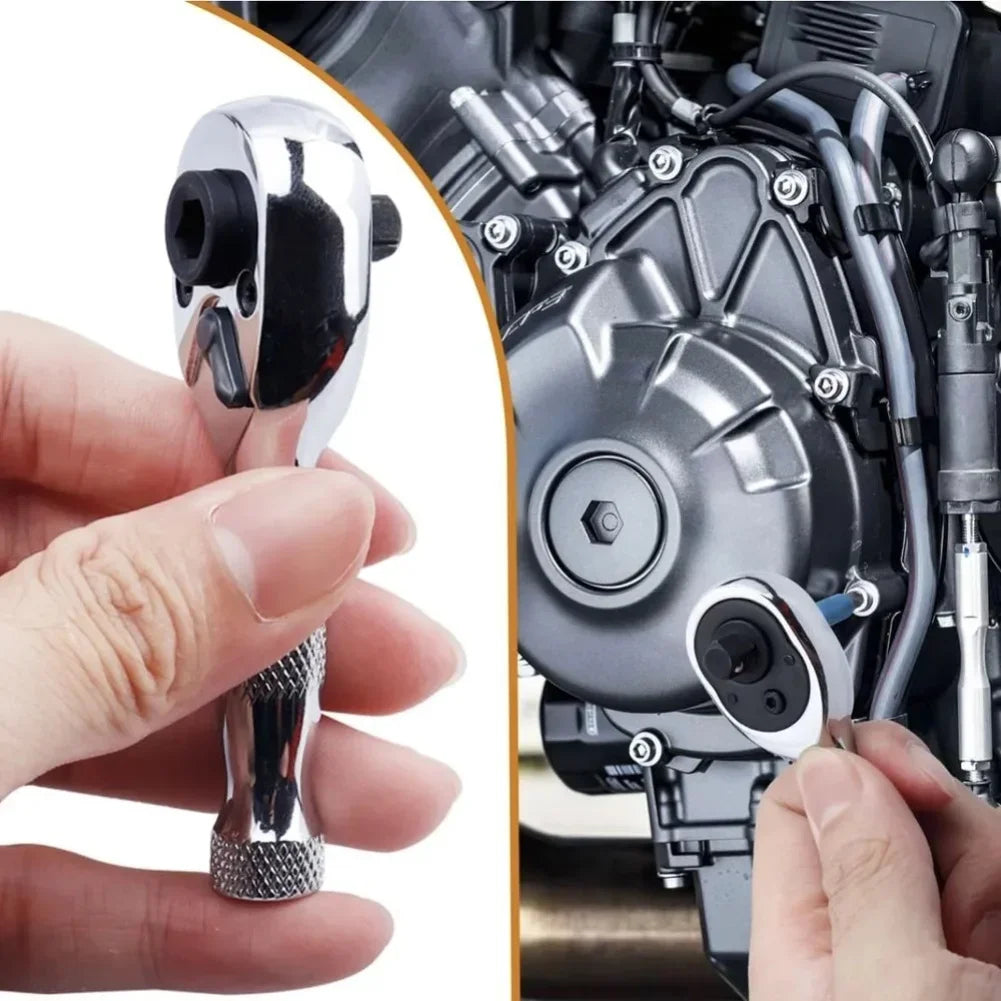 72-Tooth Double Head Ratchet Wrench – 1/4" CrV Steel Tool Ratchet Wrench Axl