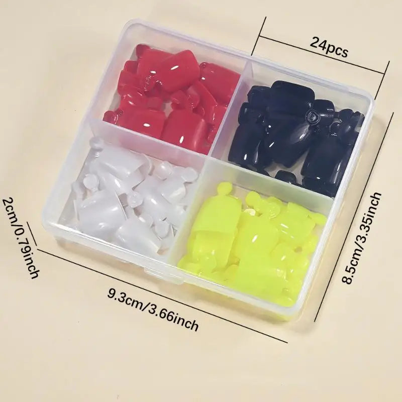 96 Pcs Short Square Press-On False Toenails – Full Cover Kit Press-On Toenails Axl