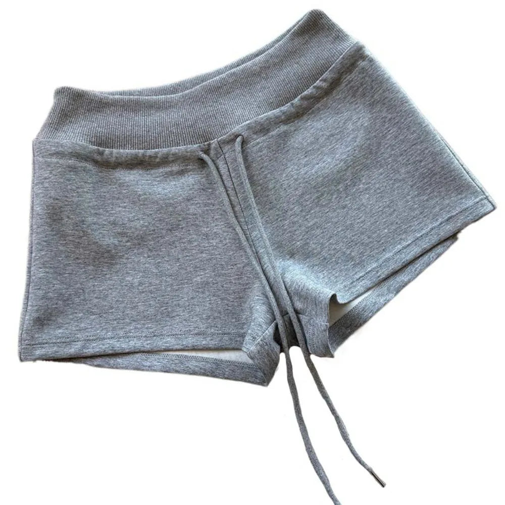 Women's Drawstring High Waist Slim Fit Casual Shorts Casual Shorts Axl Grey M
