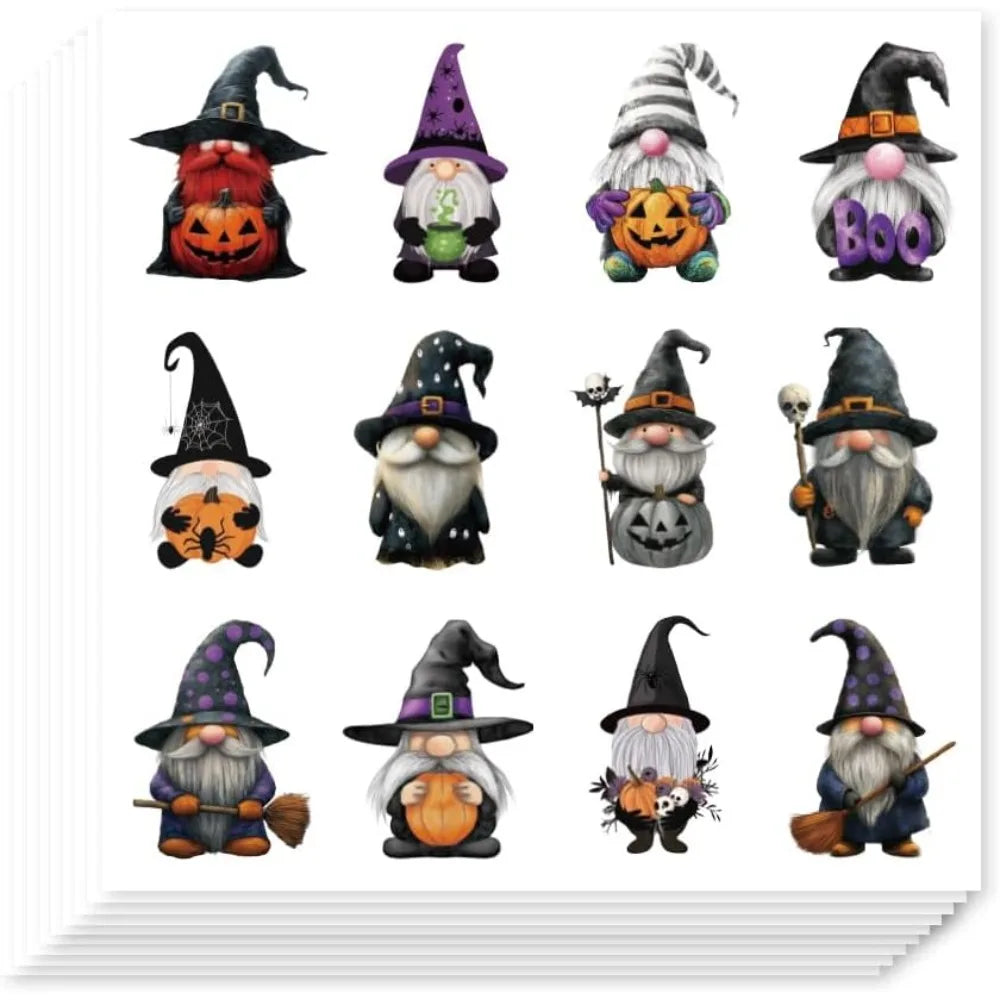 Halloween Gnome Stickers 240pc – Self-Adhesive Party Decor Set Decorative Stickers Axl AECH04-17925