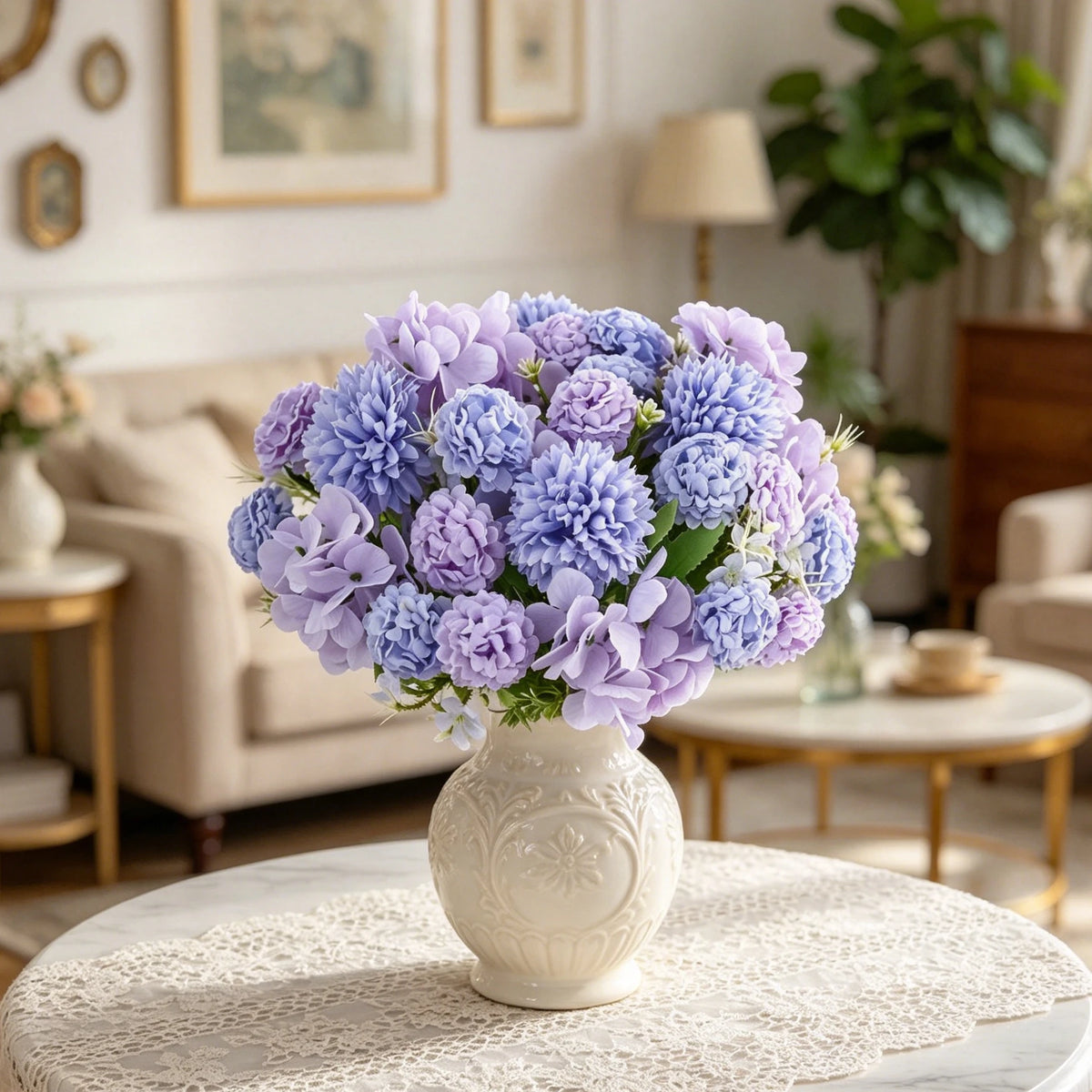 Silk Ball Chrysanthemum Artificial Flowers – Bouquet & Home Decor Artificial Silk Flowers Axl
