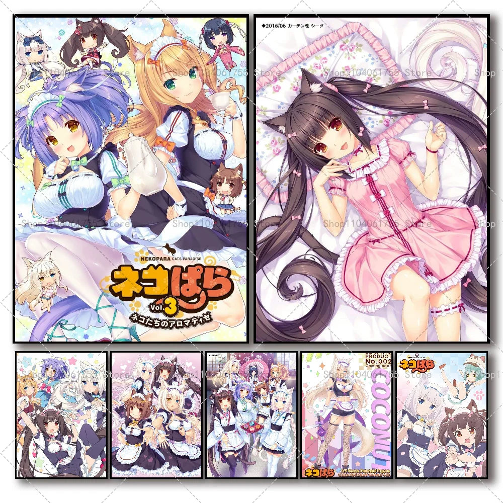 Nekopara Anime Poster – Waterproof Self-Adhesive Wall Sticker Anime Wall Poster Axl