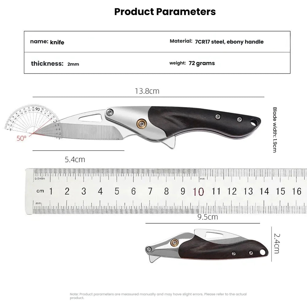 Folding Fruit Knife – Black Walnut & 7Cr17 Stainless Steel Folding Paring Knife Axl