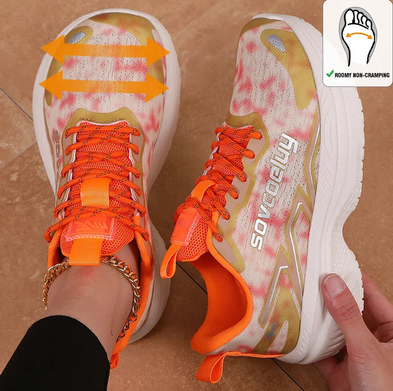ZULIWAGN Unisex Wide Toe Breathable Sneakers | Sizes 35–45 Athletic Sneakers Axl 45 Orange