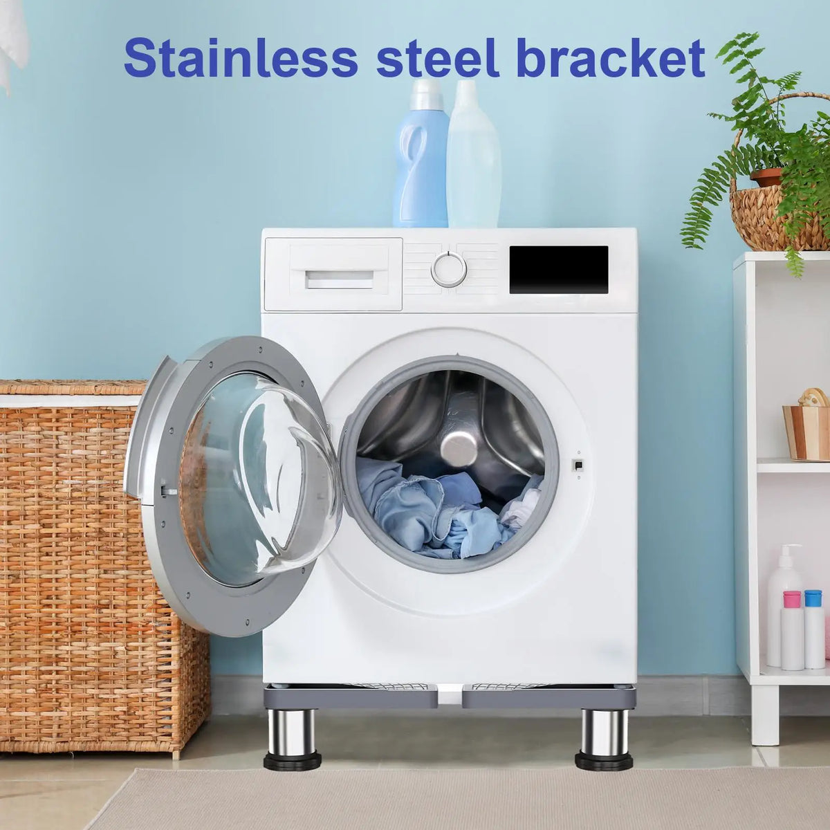 Stainless Steel Washing Machine & Dryer Pedestal Stand – 4 Feet Appliance Pedestal Stand Axl