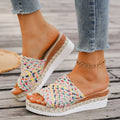 Women's Boho Woven Wedge Platform Sandals – Sizes 36–43 Wedge Platform Sandals Axl colorful 39
