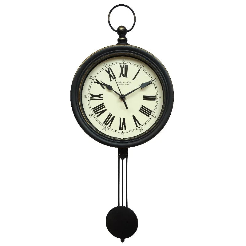 Vintage Pendulum Wall Clock – Silent Quartz, Minimalist Decor Pendulum Wall Clock Axl