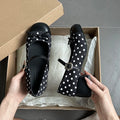 Women's Mary Jane Pumps – Butterfly-Knot Buckle Block Heel Mary Jane Pumps Axl Black 35
