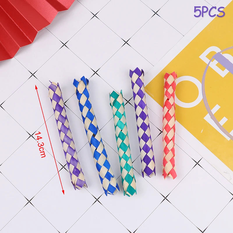 5-Pack Classic Chinese Bamboo Finger Traps – Fun Novelty Toy Novelty Finger Trap Axl