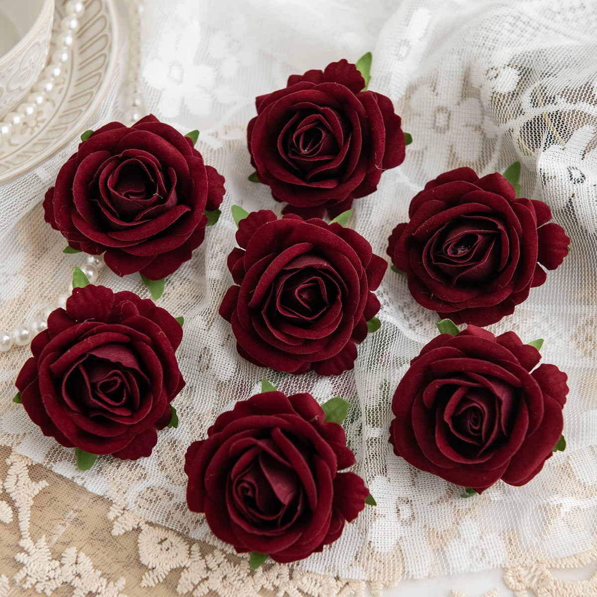 Artificial Silk Rose Heads 5 or 10 Pcs – DIY Wedding Decor Artificial Silk Flowers Axl