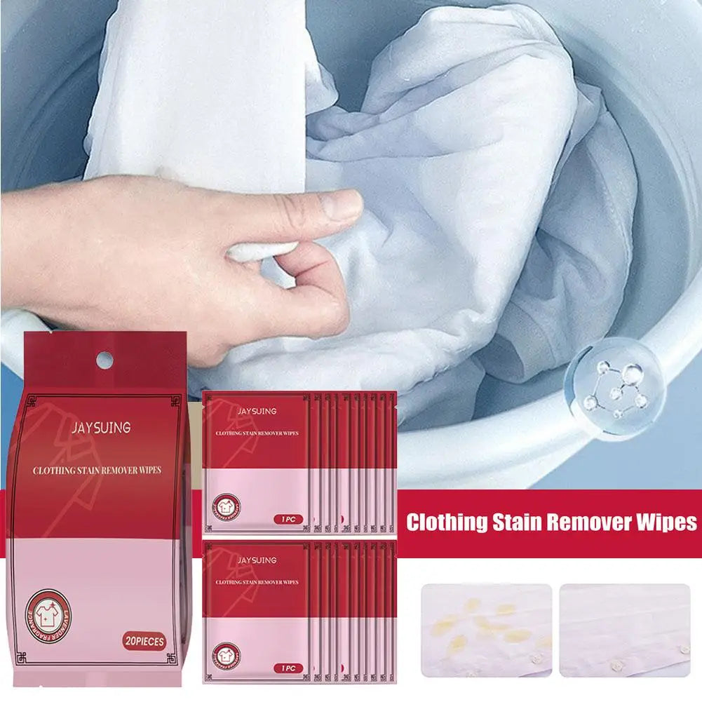 Portable Clothing Stain Removal Wipes – 20pc Emergency Cleaner Stain Removal Wipes Axl