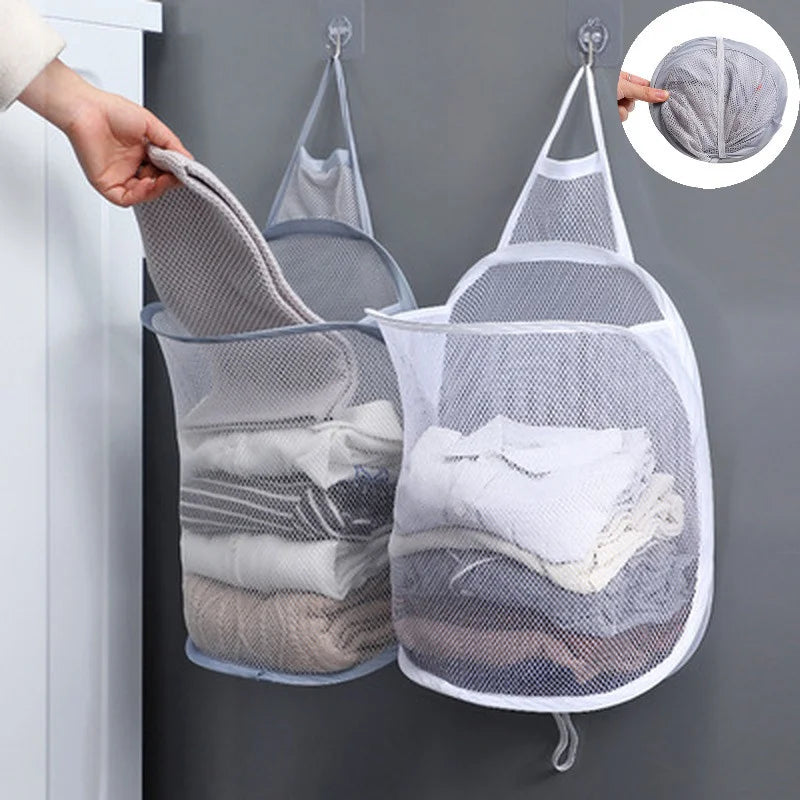 Wall-Mounted Foldable Laundry Basket – Breathable Mesh Hamper Laundry Hamper Axl