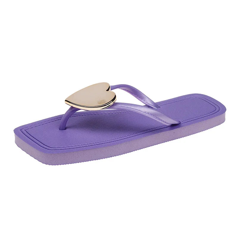 YBQJOO Women's Non-Slip Beach Flip Flops – Flat Slippers Women's Flip Flops Axl A320 purple 42-43