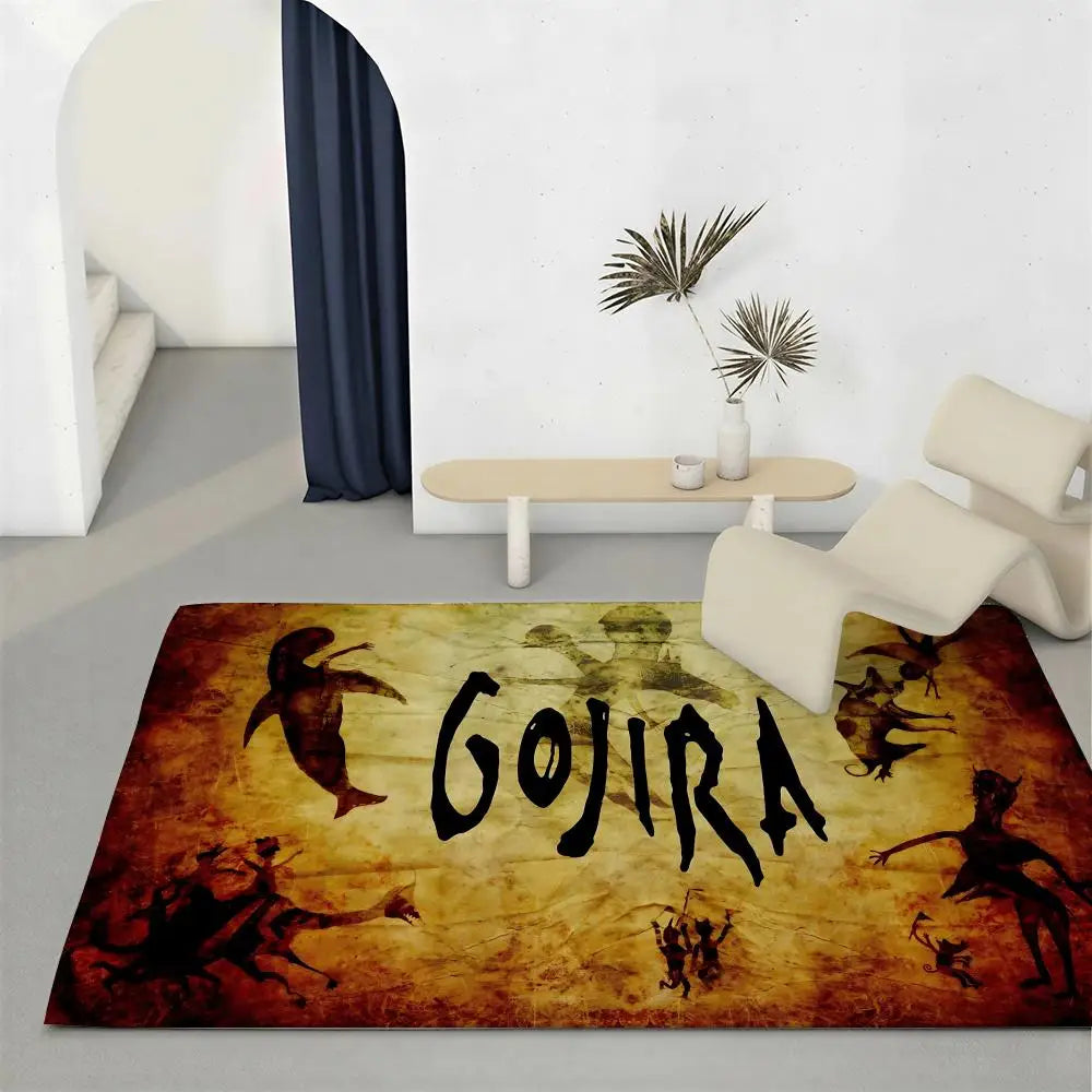 Gojira Band Flannel Floor Mat – Non-Slip Soft Indoor Rug Flannel Floor Mat Axl White1 120x160cm