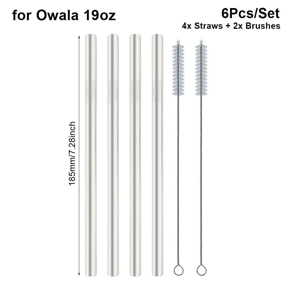 Stainless Steel Reusable Straws 6-Piece Set with Brushes Reusable Straws Axl 10x185mm Set