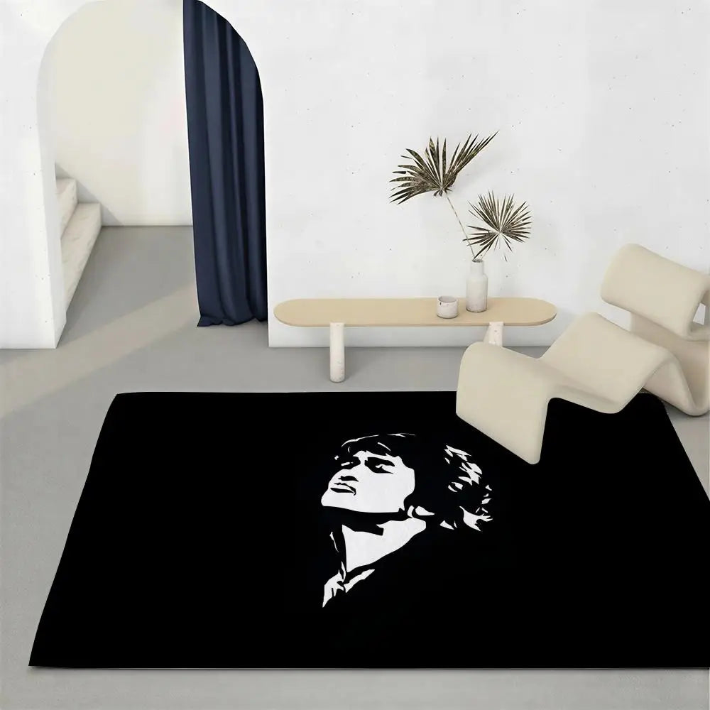 Viktor Tsoi Flannel Floor Mat – Non-Slip Soft Indoor Rug Flannel Floor Mat Axl White2 120x160cm