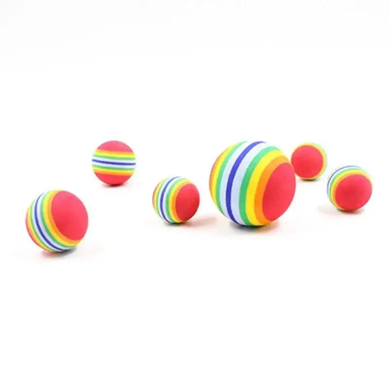 Rainbow Foam Ball Cat & Dog Toy Set – 3 Pack Pet Balls Pet Toy Balls Axl