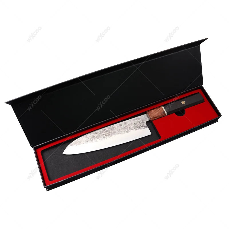 WXCOO Professional Chef Knife Set – Santoku & Meat Cleaver Chef Knife Set Axl Knife D with Box