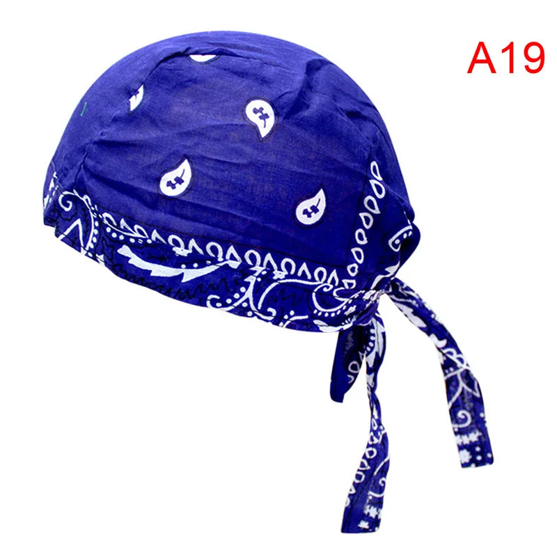 Unisex Cotton Durag Bandana Hat – Printed Head Scarf Cap Bandana Durag Hat Axl A19