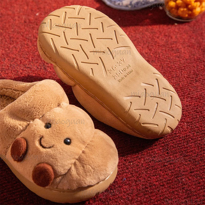 Croissant Fluffy Slippers – Furry Warm House Slides Women & Men House Slippers Axl