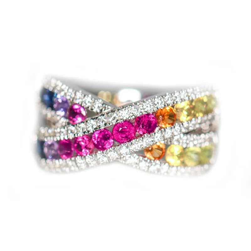 Huitan Cross Ring for Women – Brass & Cubic Zirconia | Sizes 5–14 Fashion Ring Axl