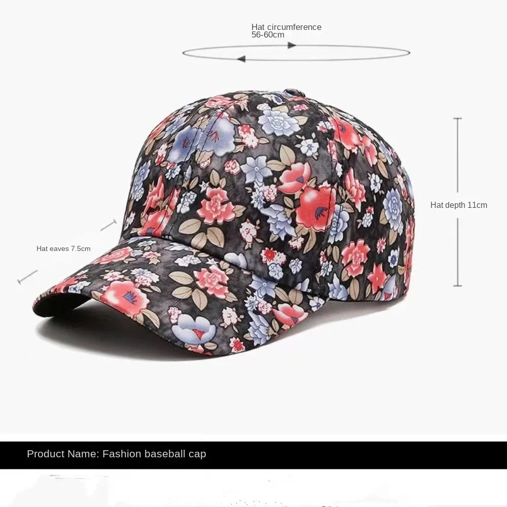 Floral Print Cotton Baseball Cap – Adjustable Women's Visor Women's Baseball Cap Axl