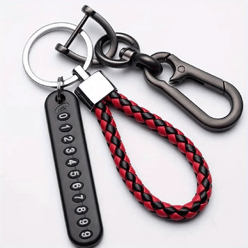 5-Pack Anti-Loss Car Keychain with Phone Number Tag Anti-Loss Keychain Axl