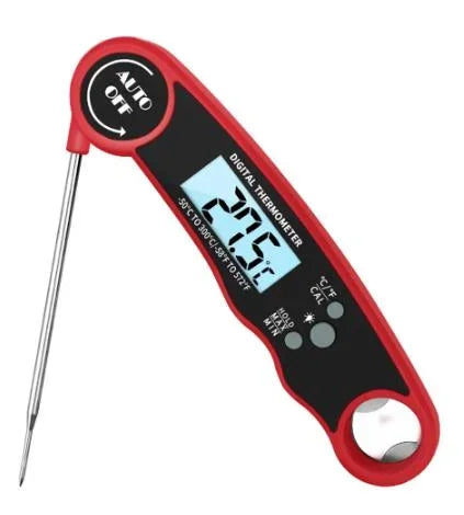 Leeseph Digital Meat Thermometer – Instant Read & Waterproof Kitchen Thermometer Axl Red