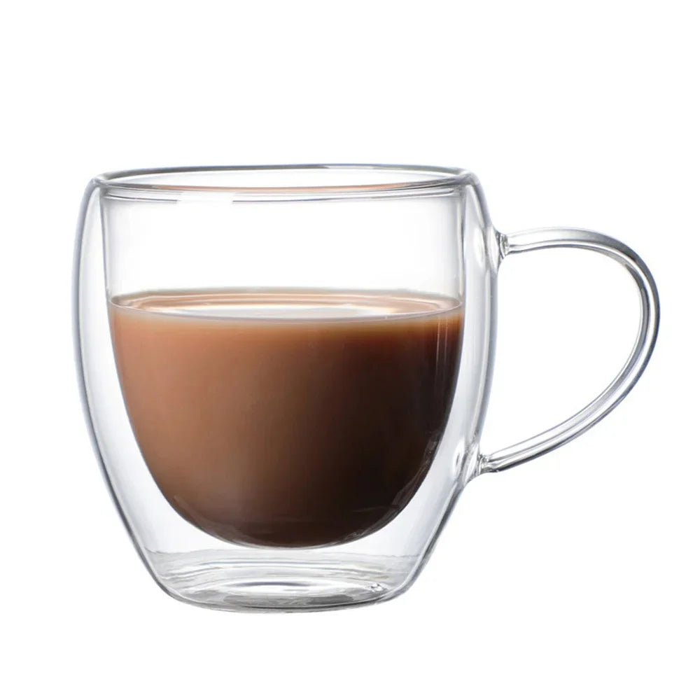 KEMORELA 250ml Double-Wall Borosilicate Glass Coffee Mugs Set Glass Coffee Mug Set Axl 1PCS 250ML 250ml