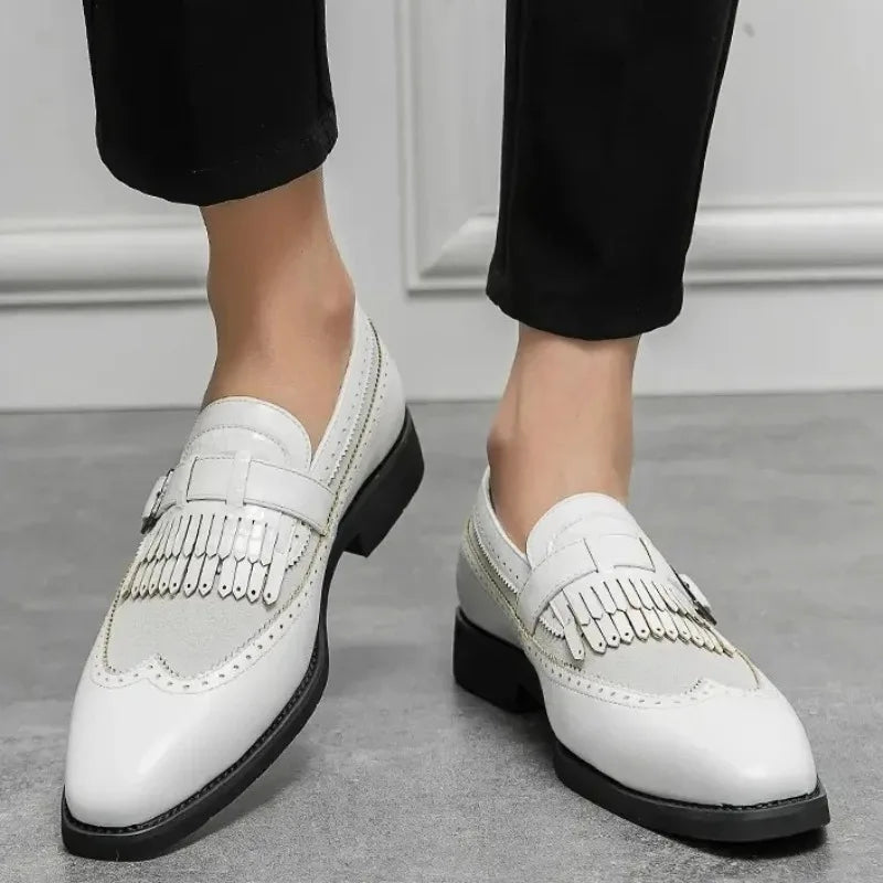 Men's Pointed Toe Buckle Loafers – Classic Business Dress Shoes Men's Dress Loafers Axl