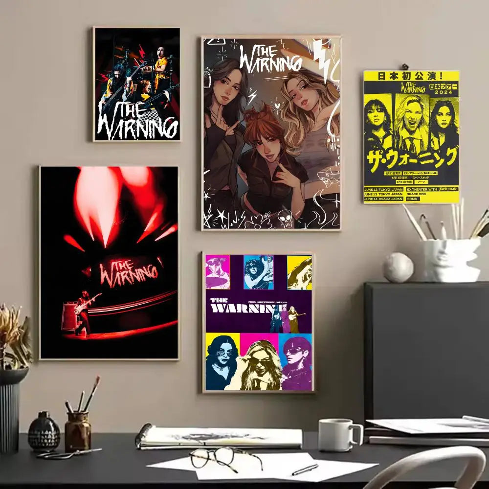 Band W-Warning Abstract Canvas Wall Art Poster – Unframed Canvas Wall Art Axl