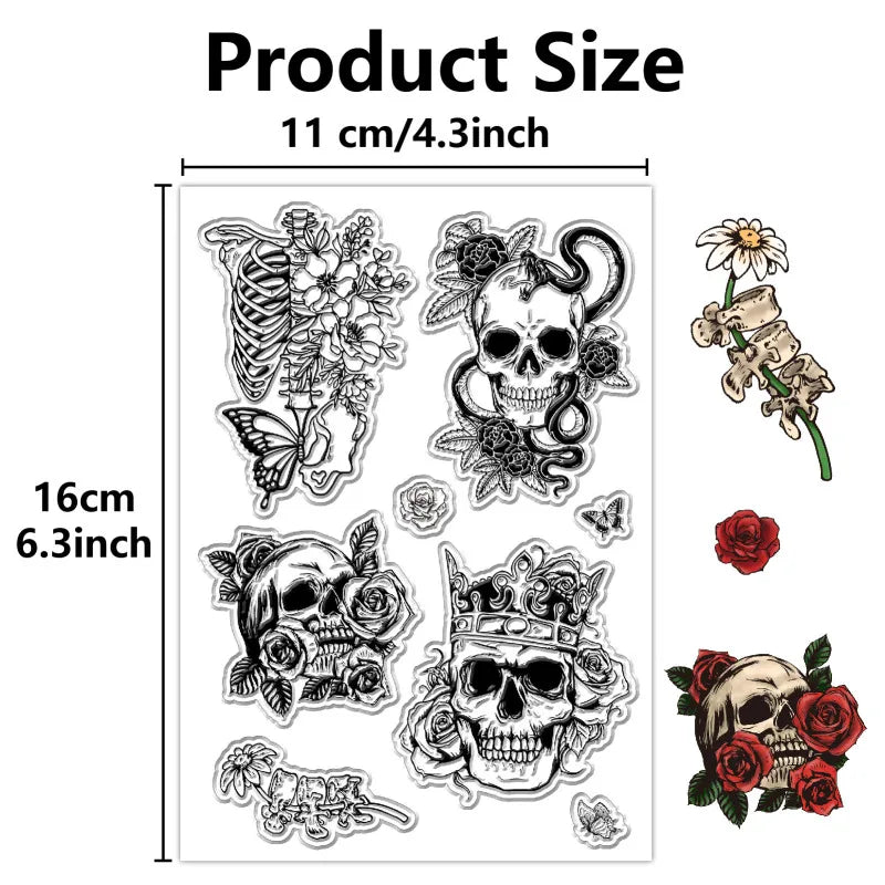 ATC Frames Clear Stamp – Vintage Butterfly & Flowers Journaling Clear Silicone Stamp Axl AECH04-05477