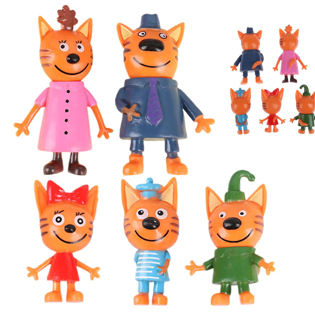 Cute Cat Family Figurines – 5pc Collectible Doll Ornament Set Collectible Figurine Set Axl