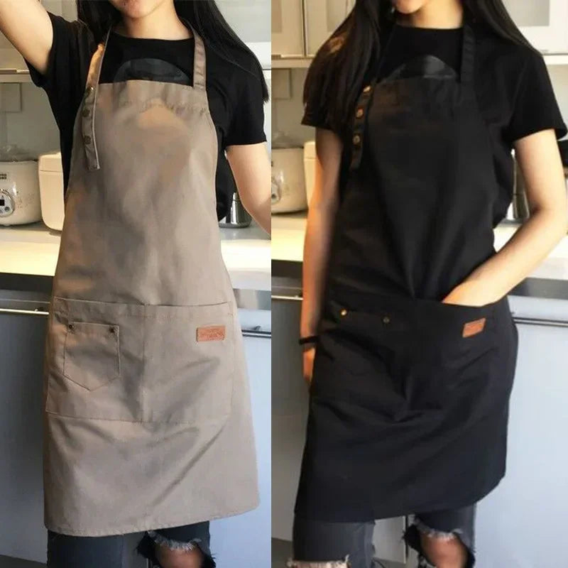 Canvas Bib Apron for Cooking, BBQ & Hairdressing – Unisex Bib Apron Axl