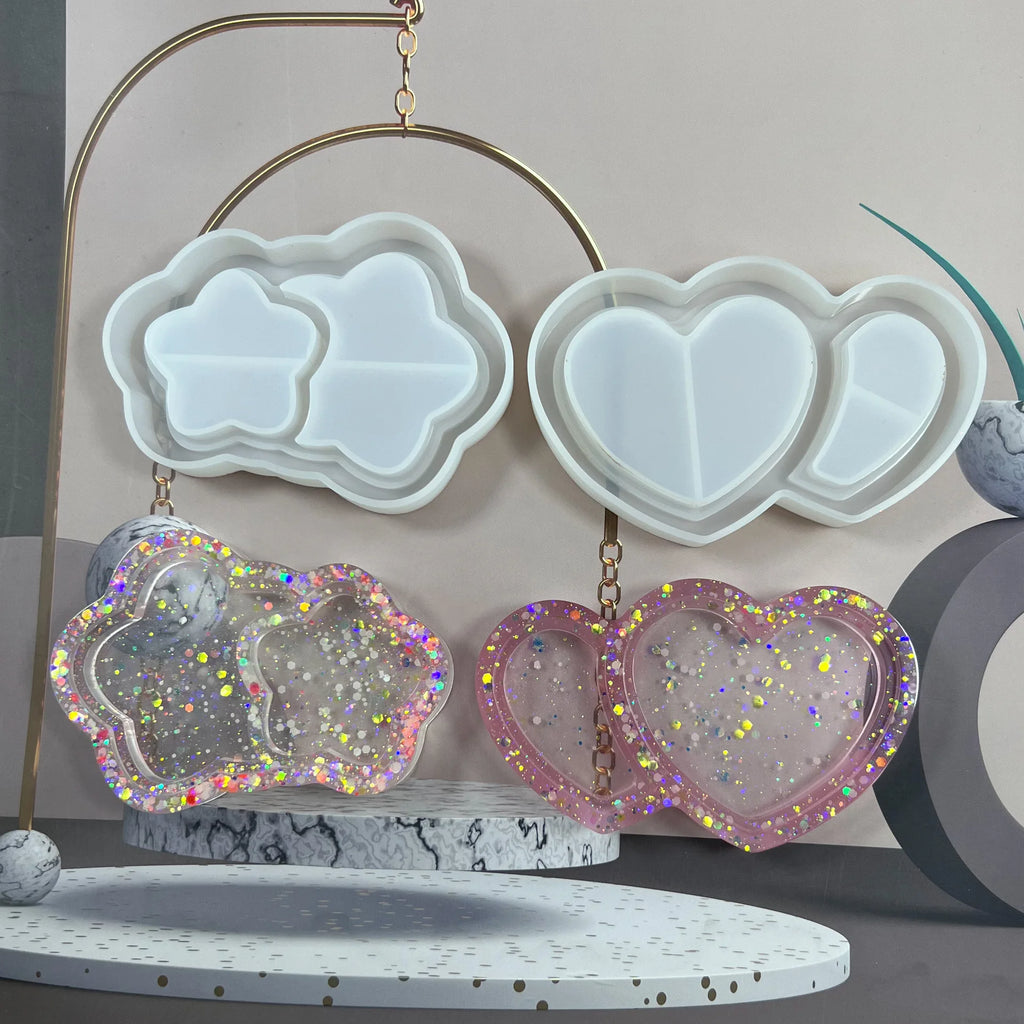 Silicone Resin Molds – Heart, Star & Cloud Coaster DIY Set Silicone Craft Mold Axl