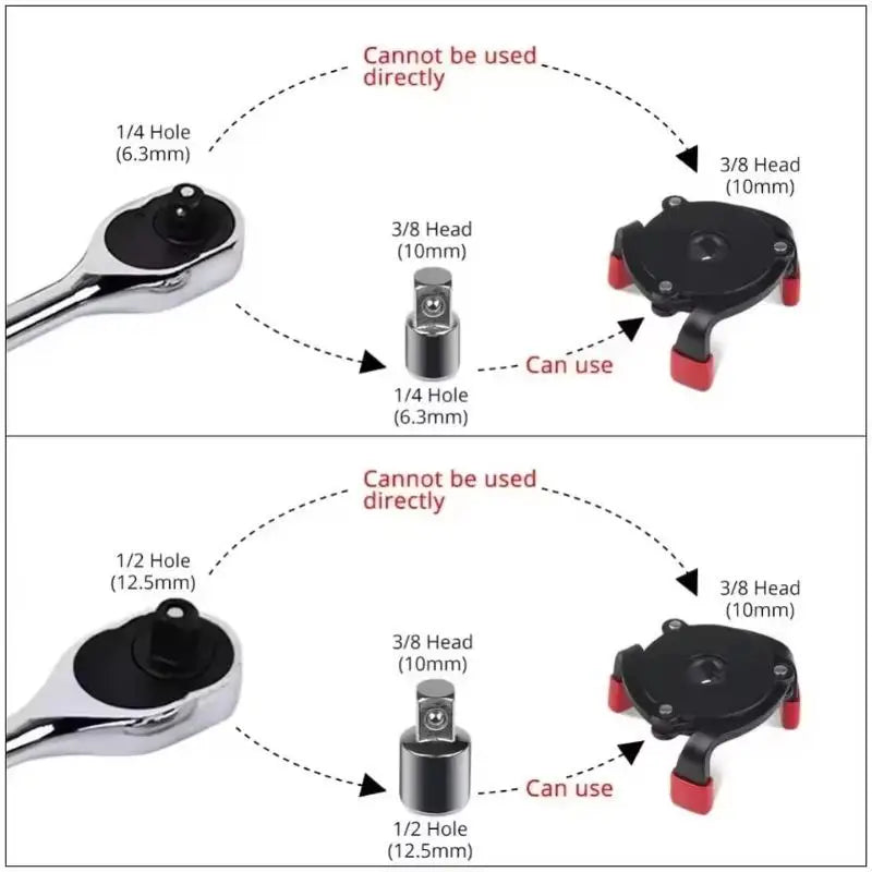 3-Jaw Universal Oil Filter Wrench | High Carbon Steel Car Tool Oil Filter Wrench Axl