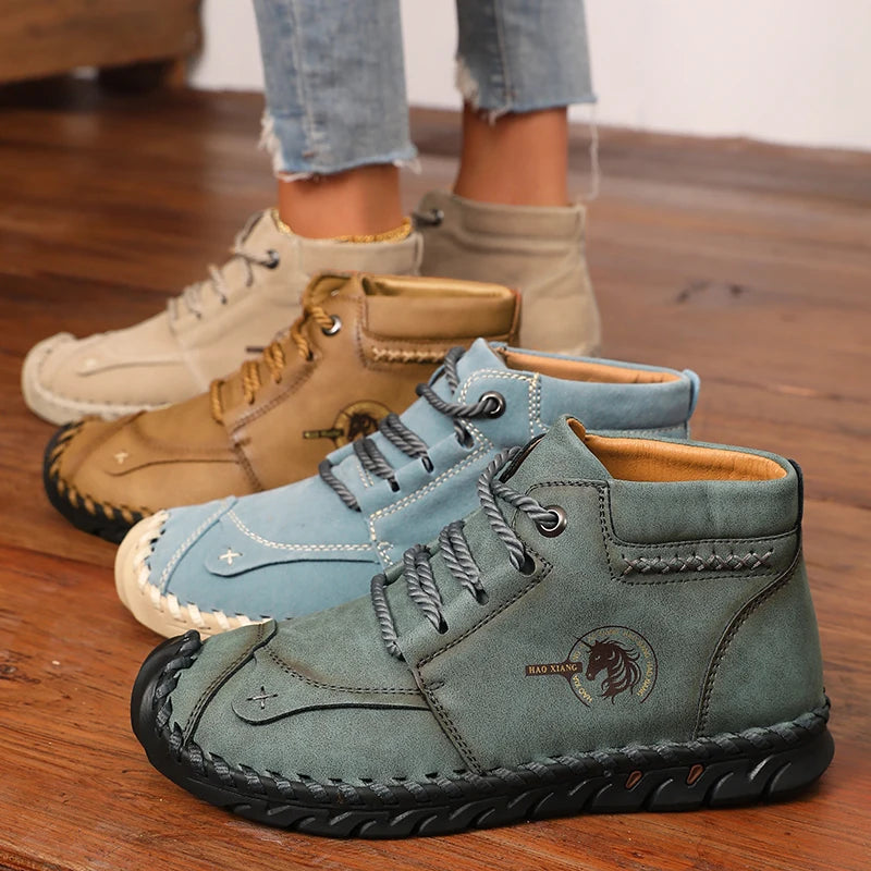 AZGB Women's Leather Sneakers – Lightweight, Non-Slip & Waterproof Women's Leather Sneakers Axl