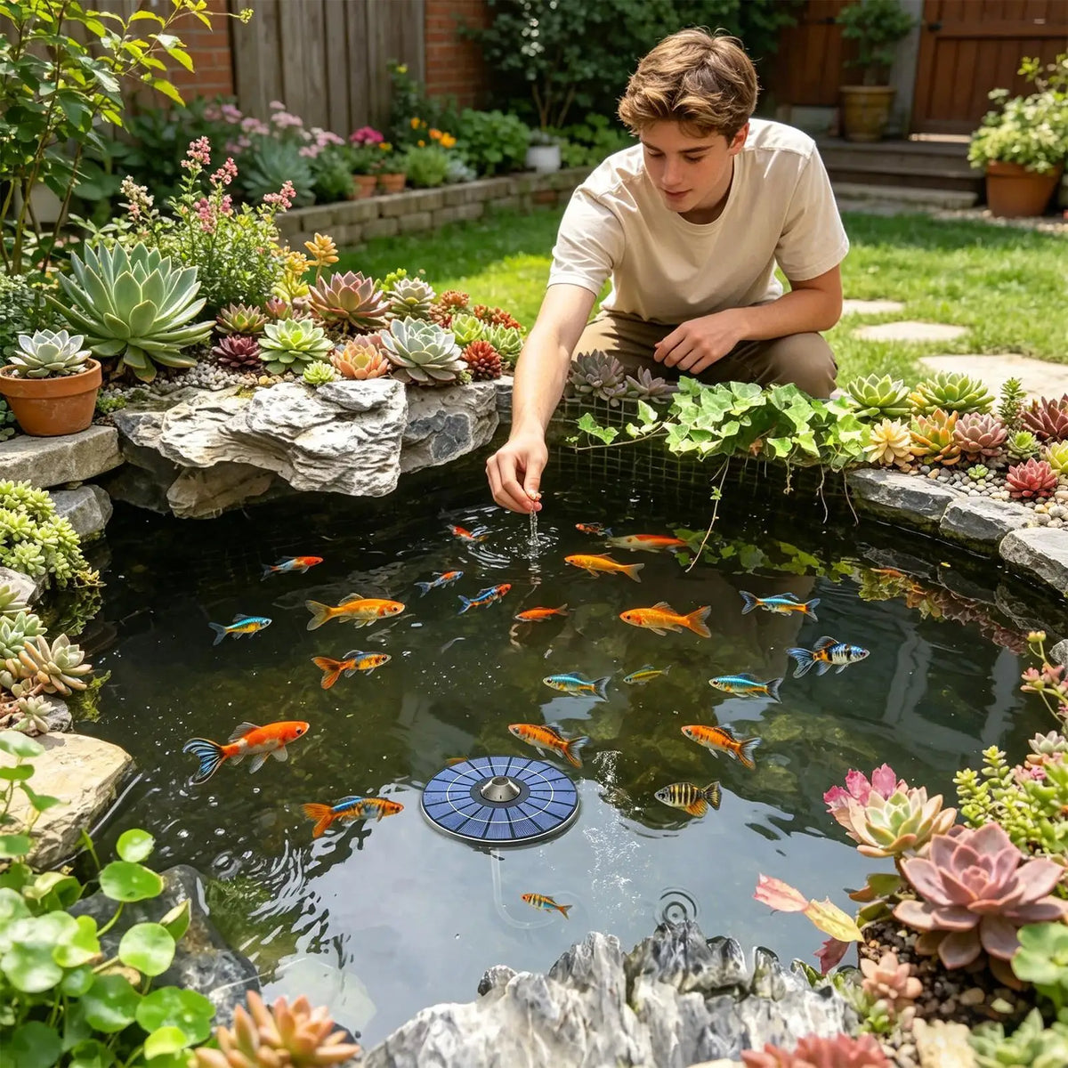 Solar Floating Pond Aerator Kit – 2.5W Air Pump & 1.5M Hose Solar Pond Aerator Axl