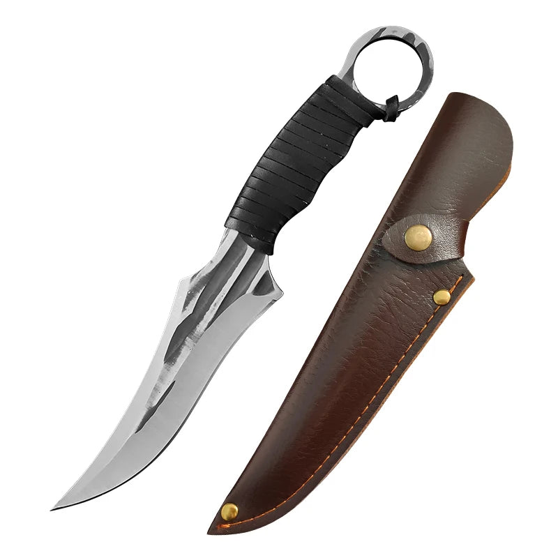 Hand Forged Stainless Steel Boning Cleaver Knife with Sheath Kitchen Knife Axl Knife B with Cover