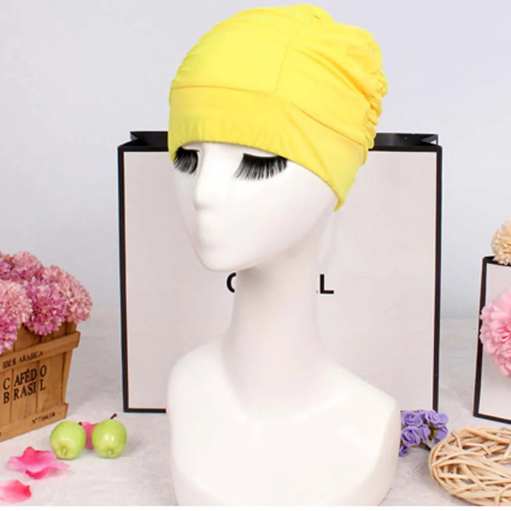 Waterproof Turban Swim Cap for Long Hair – Ear Protection Turban Swim Cap Axl