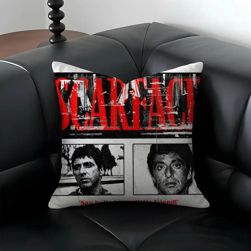 Scarface Linen Cushion Cover | Movie Print Pillowcase Set Decorative Cushion Cover Axl