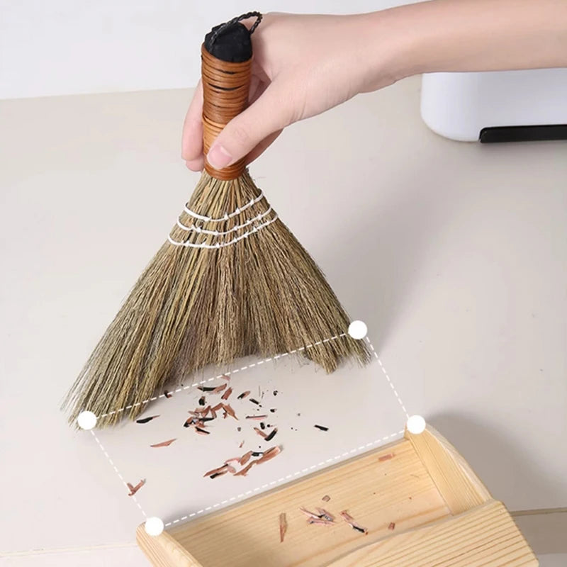 Miscanthus Desktop Dust Brush & Dustpan Set – Tabletop Broom Desktop Dust Brush Axl