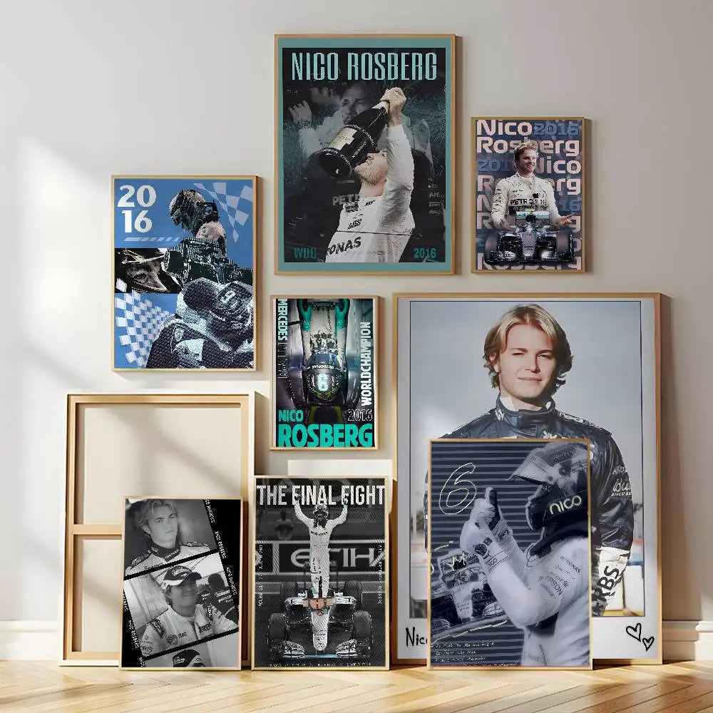 Racing Driver Wall Poster – Self-Adhesive Waterproof Mural Sticker Wall Poster Sticker Axl