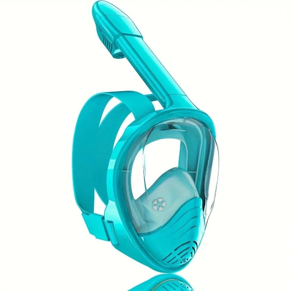 Kids Full Face Snorkel Mask – Foldable Anti-Fog Silicone Snorkel Mask Axl Green