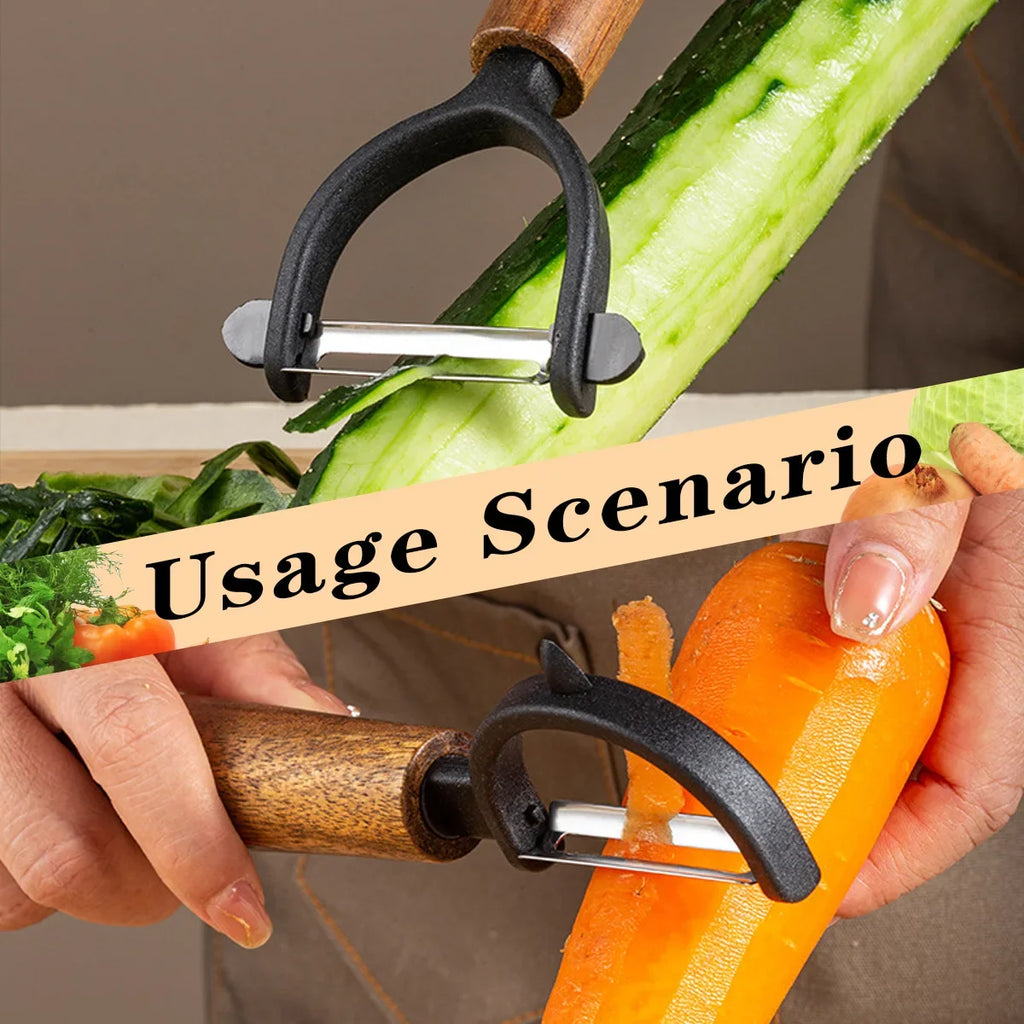 Stainless Steel Y/P Vegetable Peeler – Acacia Wood Handle Vegetable Peeler Axl