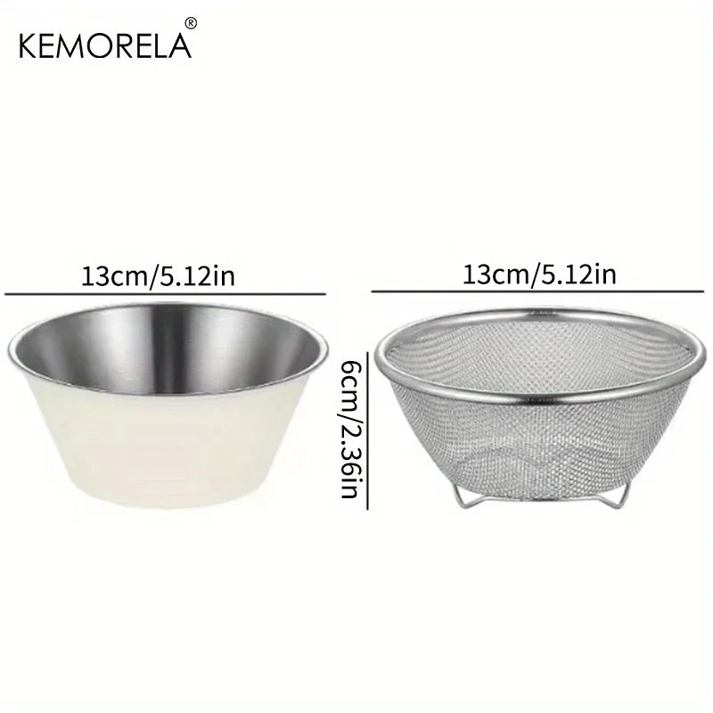 KEMORELA 2-in-1 Stainless Steel Colander & Strainer Set Colander & Strainer Axl