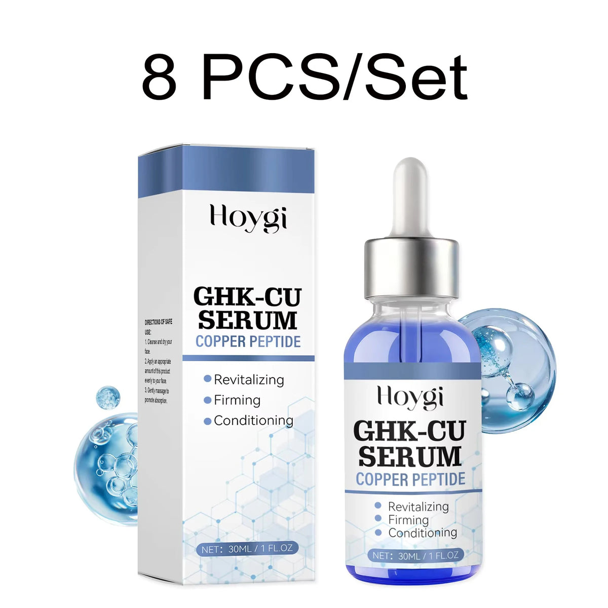Copper Peptide Face Serum GHK-Cu 30ml – Firming & Moisturizing Face Serum Axl 8 PCS